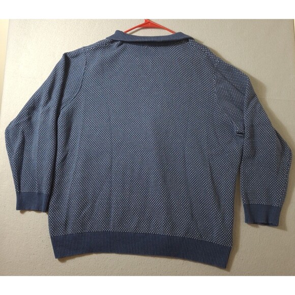 Vineyard Vines Birds Eye 1/4 Zip Sweater Men's XXL Deep Bay Heather Blue Preppy - Picture 5 of 7
